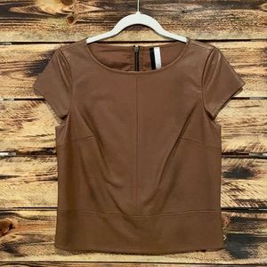 Kensie faux leather top size small.